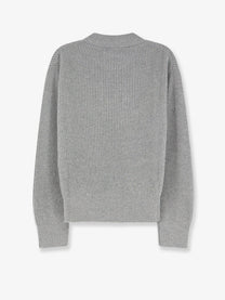 Dior Women's Ribbed Wool and Cashmere Blend Sweater Grey