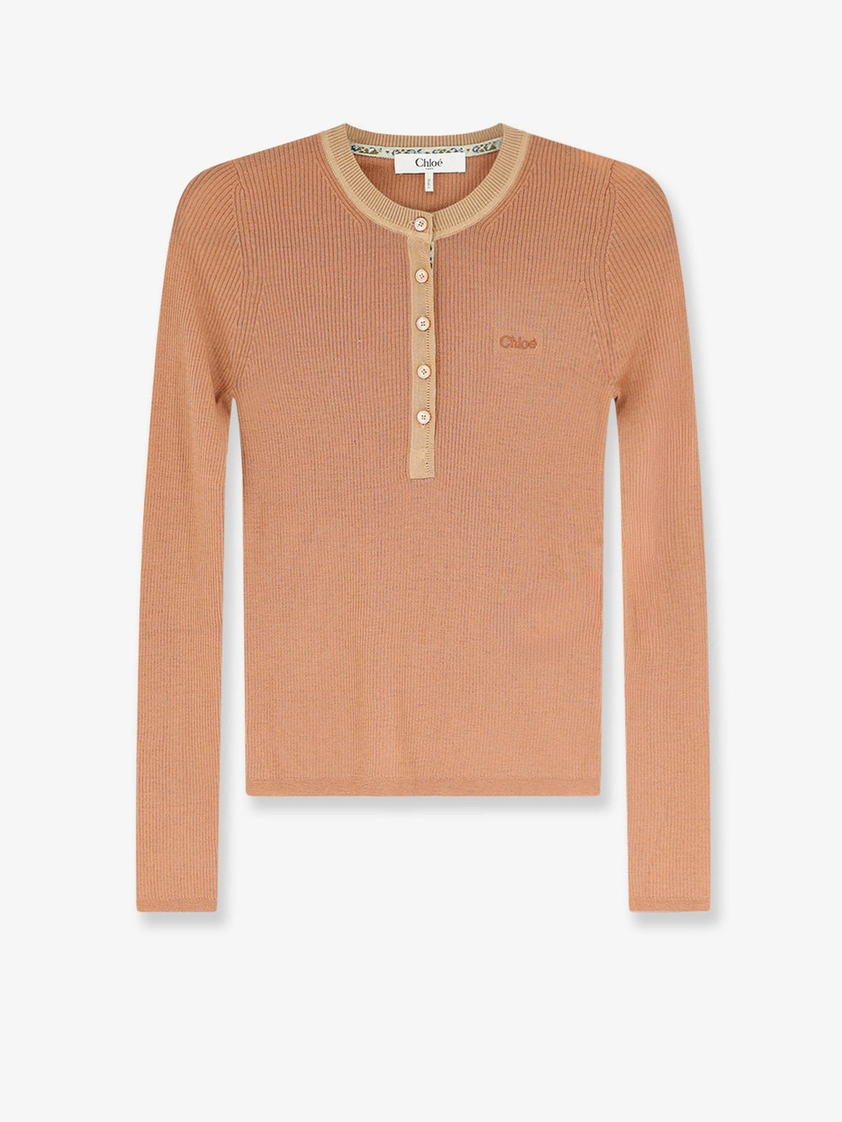 Chloé Women's Ribbed Wool Shirt Brown