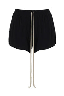 Rick Owens Lilies women’s black elasticated boxers shorts with drawstring waist and side pockets