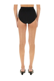 Rick Owens Lilies women’s high waisted black briefs with smooth form fitting silhouette