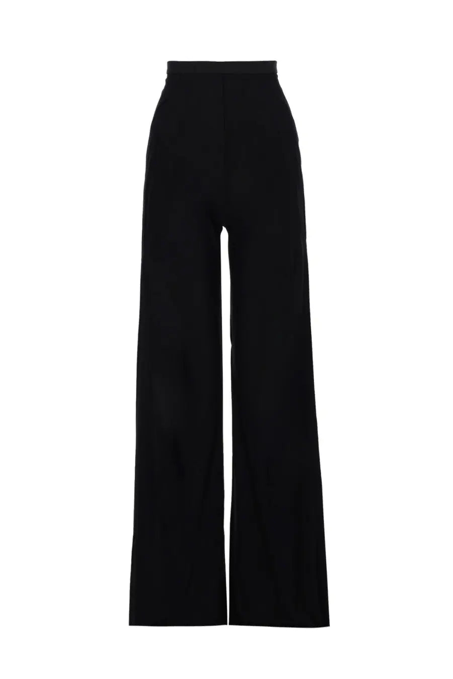 Rick Owens Lilies women’s black high-waisted wide-leg trousers with sleek minimalist design in bias fabric