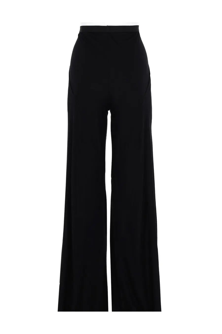 Black high-waisted wide-leg Rick Owens Lilies women’s pants with a sleek tailored fit in bias fabric