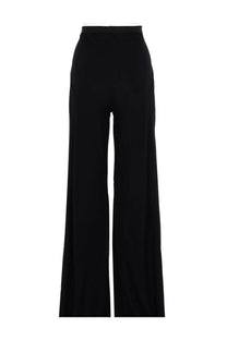 Black high-waisted wide-leg Rick Owens Lilies women’s pants with a sleek tailored fit in bias fabric