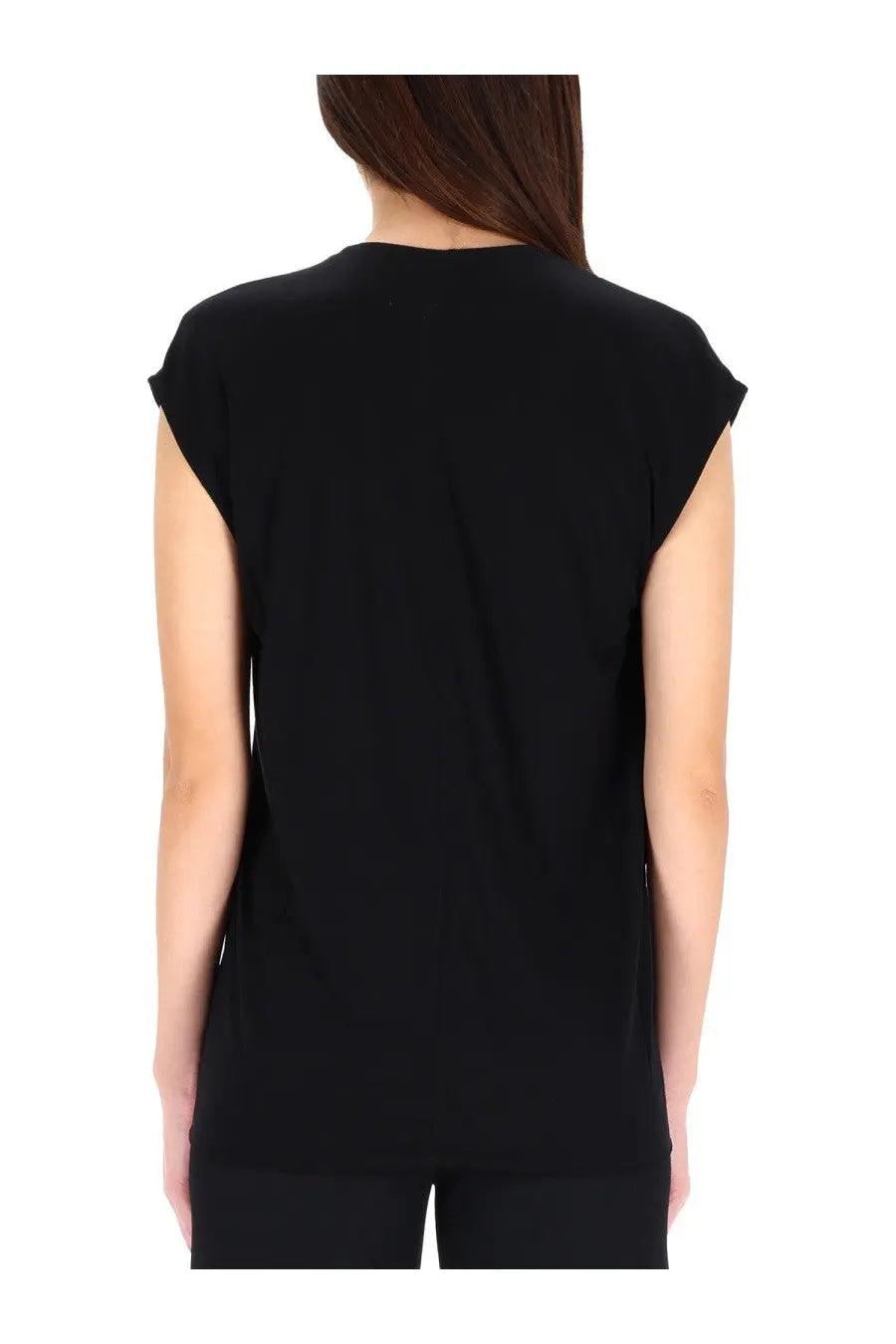 Rick Owens Lilies women’s black sleeveless top with relaxed fit and soft flowing fabric for casual wear