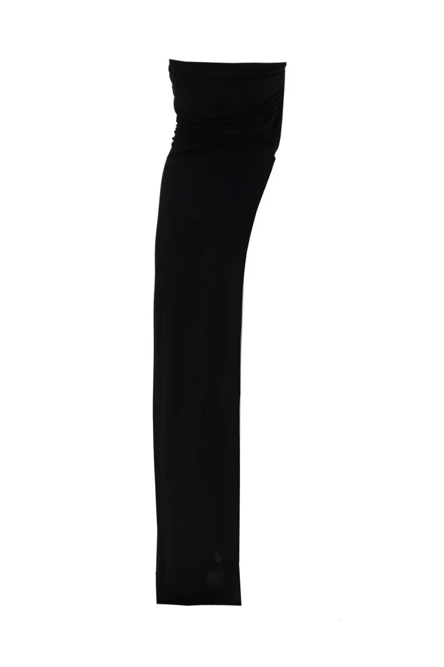 Black sleek high-waisted trousers with ruched waistband detail from Rick Owens Lilies womens top Edfu black collection