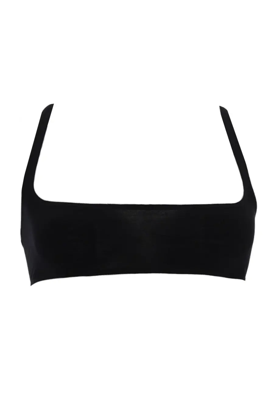 Rick Owens Lilies women’s black strapless bandeau top in smooth stretchy fabric with an unhorny design