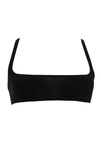 Rick Owens Lilies women’s black strapless bandeau top in smooth stretchy fabric with an unhorny design