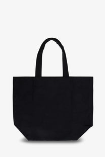 Black canvas tote bag with sturdy handles for men by Rick Owens designed for durability and style