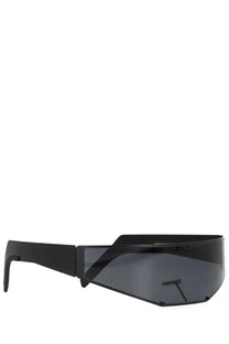 Rick Owens men’s cyclops sunglasses black with sleek angular frame and dark gray tinted lenses