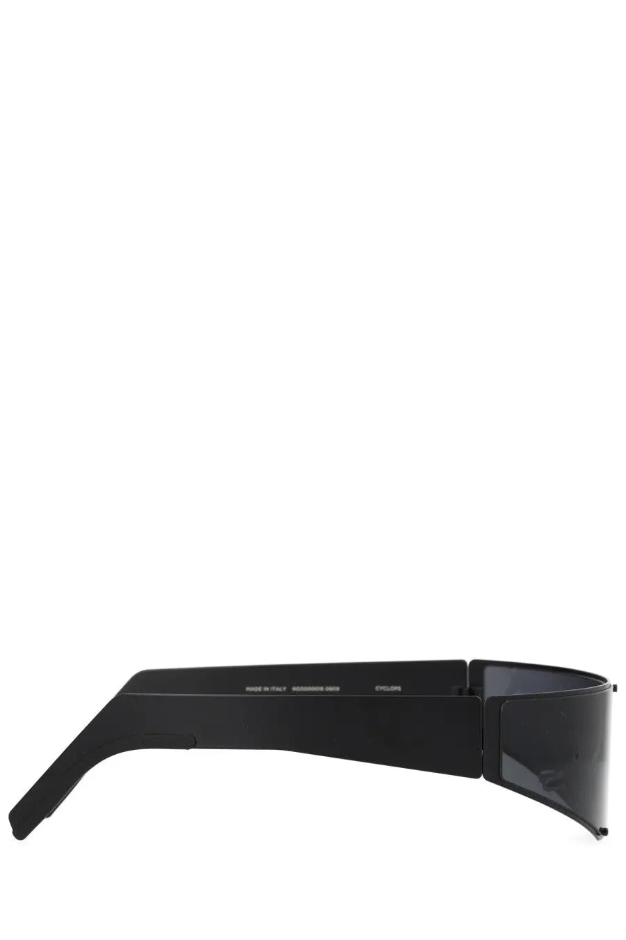 Rick Owens men’s cyclops sunglasses black with black matte finish sleek modern design and dark tinted lenses