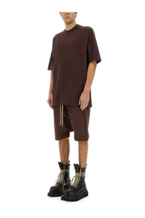 Rick owens men’s jumbo brown oversized t-shirt with short sleeves and relaxed fit made from soft fabric