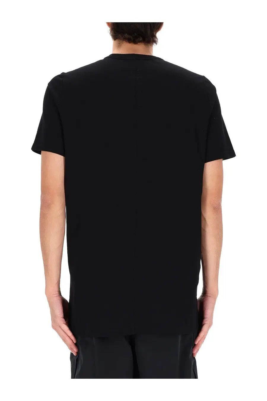 Rick Owens men’s level black short-sleeved crew neck t-shirt made from high-quality fabric for casual wear
