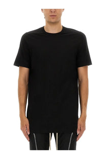 Rick Owens men’s level shirt black short-sleeved crew neck t-shirt with a relaxed slightly oversized fit