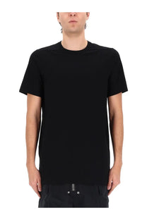 Rick Owens men’s level shirt black short-sleeved crew neck t-shirt with subtle seam detailing at the shoulders