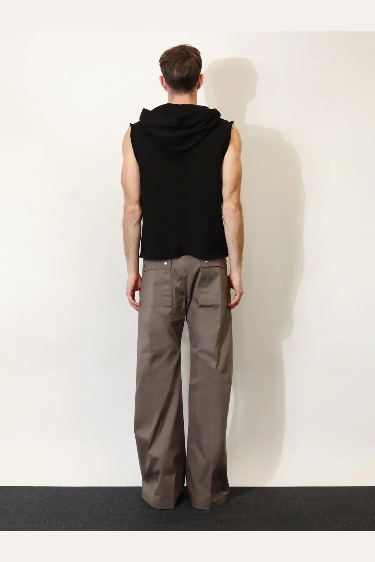 Rick Owens men’s sleeveless organic cotton sweatshirt black black sleeveless hoodie with hood and front zipper