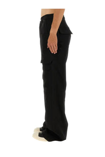 Rick Owens men’s Stefan cargo pants black with wide legs and multiple pockets made from durable fabric
