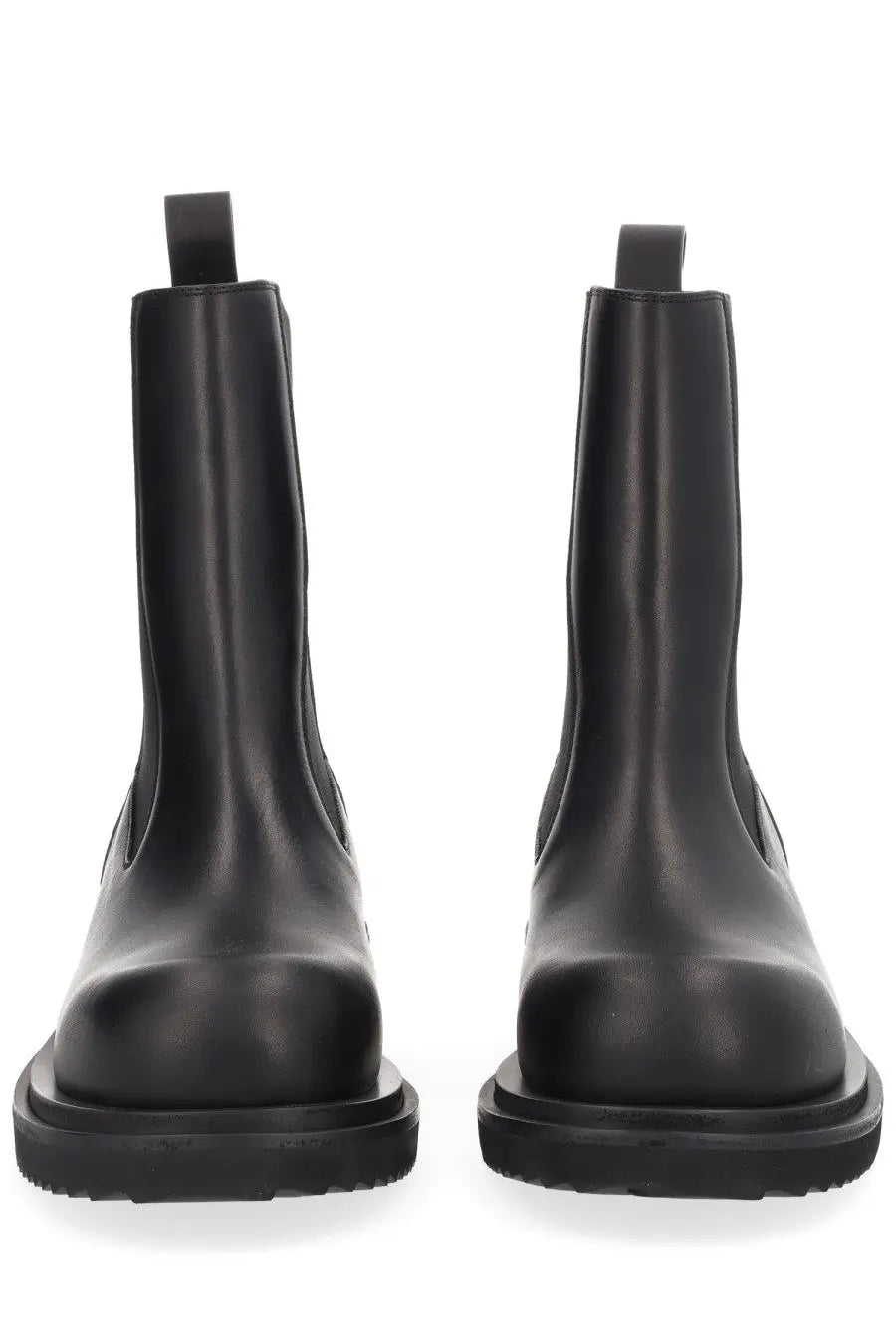 Rick Owens women’s boot beatle Gabe black black leather Chelsea boots with chunky sole and elastic side panels