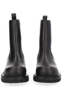 Rick Owens women’s boot beatle Gabe black black leather Chelsea boots with chunky sole and elastic side panels