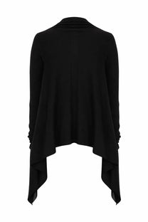 Rick Owens women’s medium black wrap cardigan with long sleeves high neckline and asymmetrical hem