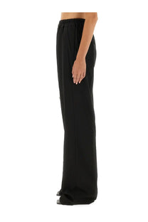 Rick Owens women’s black pants dietrich wide-leg trousers with elastic waistband and subtle side pockets