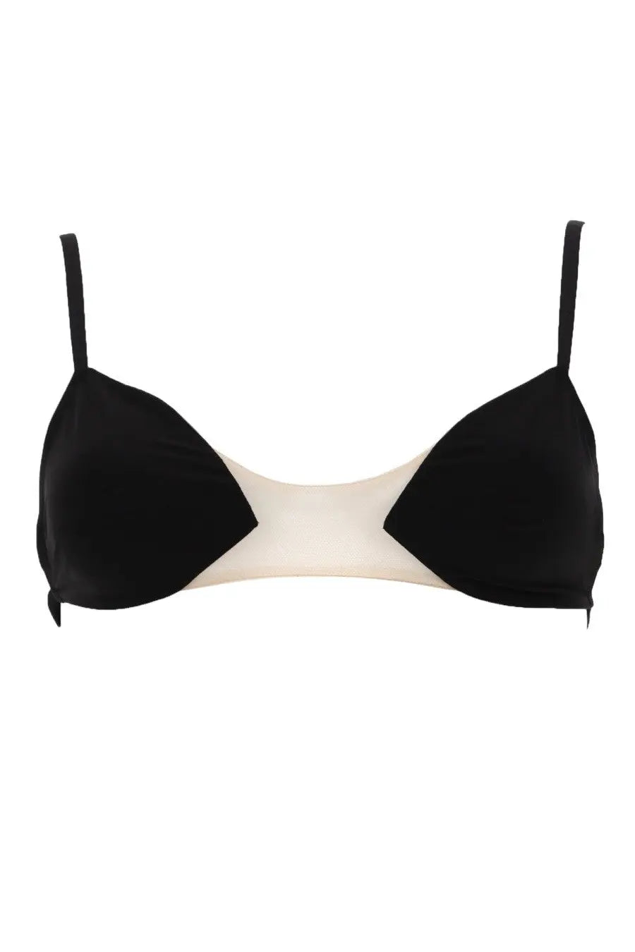 Rick Owens black and cream two-tone triangle bra with thin straps from the Reggiseno Livy collection for women
