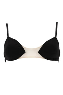 Rick Owens black and cream two-tone triangle bra with thin straps from the Reggiseno Livy collection for women