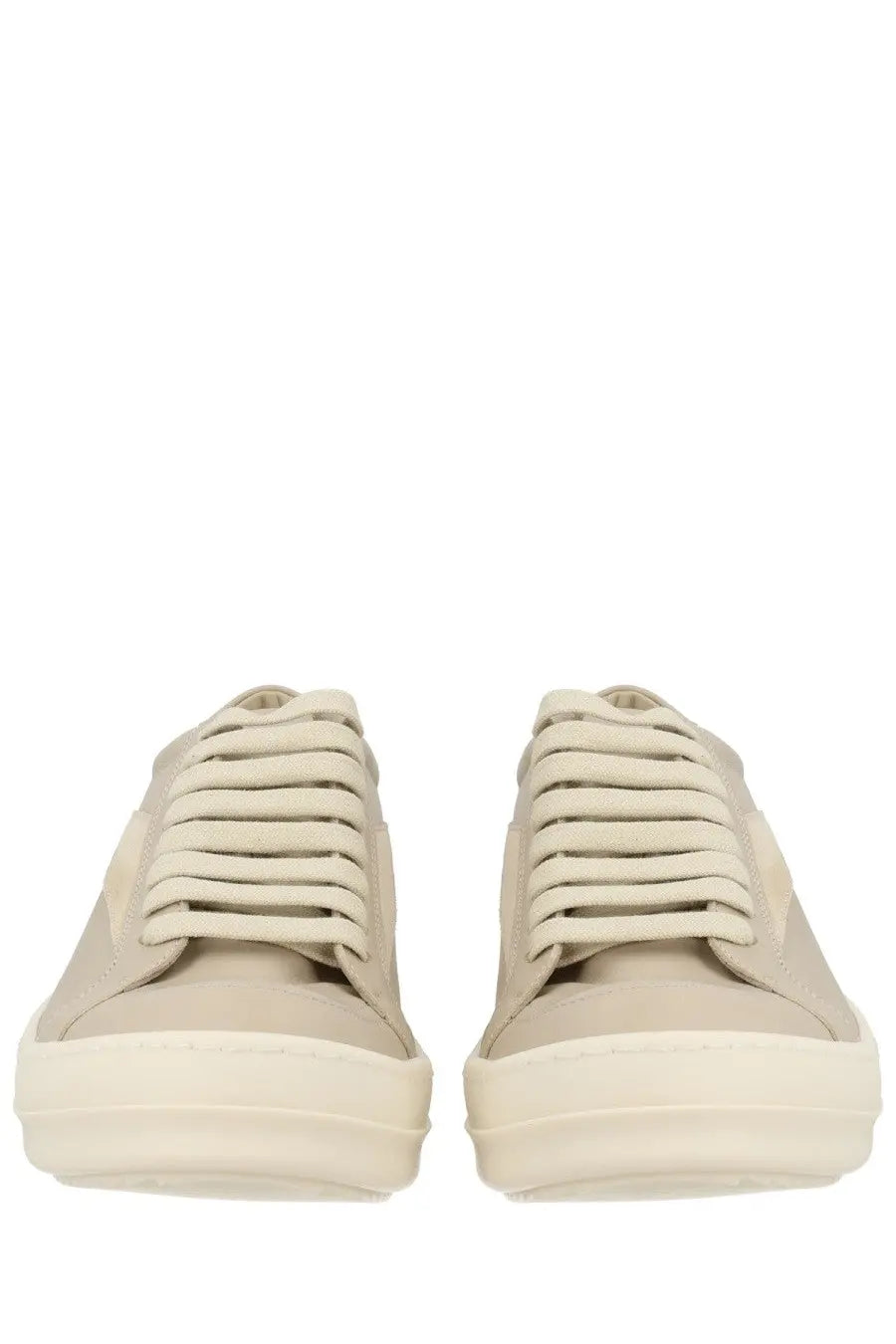 Rick Owens women’s vintage sneaks sneaker beige in suede with matching laces and thick white rubber sole