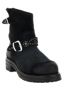 SECOND/LAYER Rider Ankle Boots Black