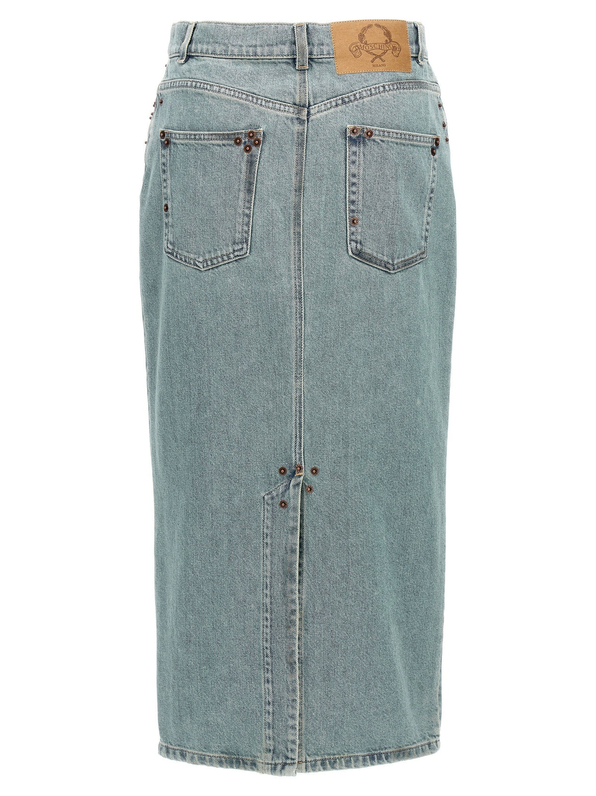Moschino Rivets Denim Skirt Blue