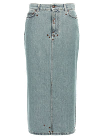 Moschino Rivets Denim Skirt Blue