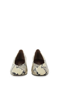 Roberto Festa women’s écolleté vina pattern beige and black snake-print leather ballet flats