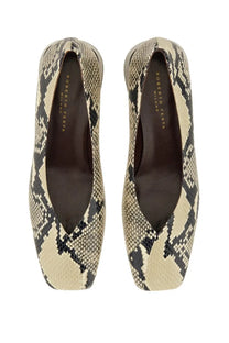 Roberto Festa women’s Écolleté Vina pattern beige and black snake-print flat shoes with pointed toe design