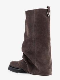 The Attico Women's Robin Suede Boots Grey, view 3
