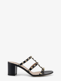 Valentino Women's Rockstud Leather Sandals Black