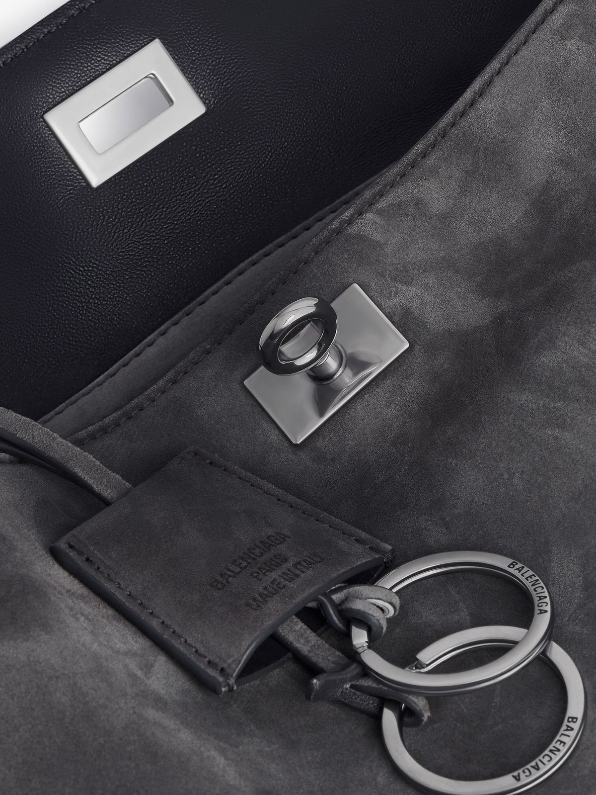 Balenciaga Women's Rodeo Suede Crossbody Bag Grey