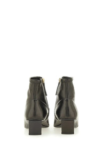 Roger Vivier women’s Belle Vivier black leather ankle boots with glossy finish and block heels