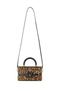 Roger Vivier women’s mini Vanity Belle Vivier bag leopard print with black handle and gold-tone hardware accents