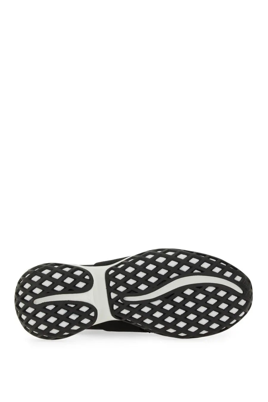 Black and white Roger Vivier women’s sneaker viv run sole with diamond patterned tread design