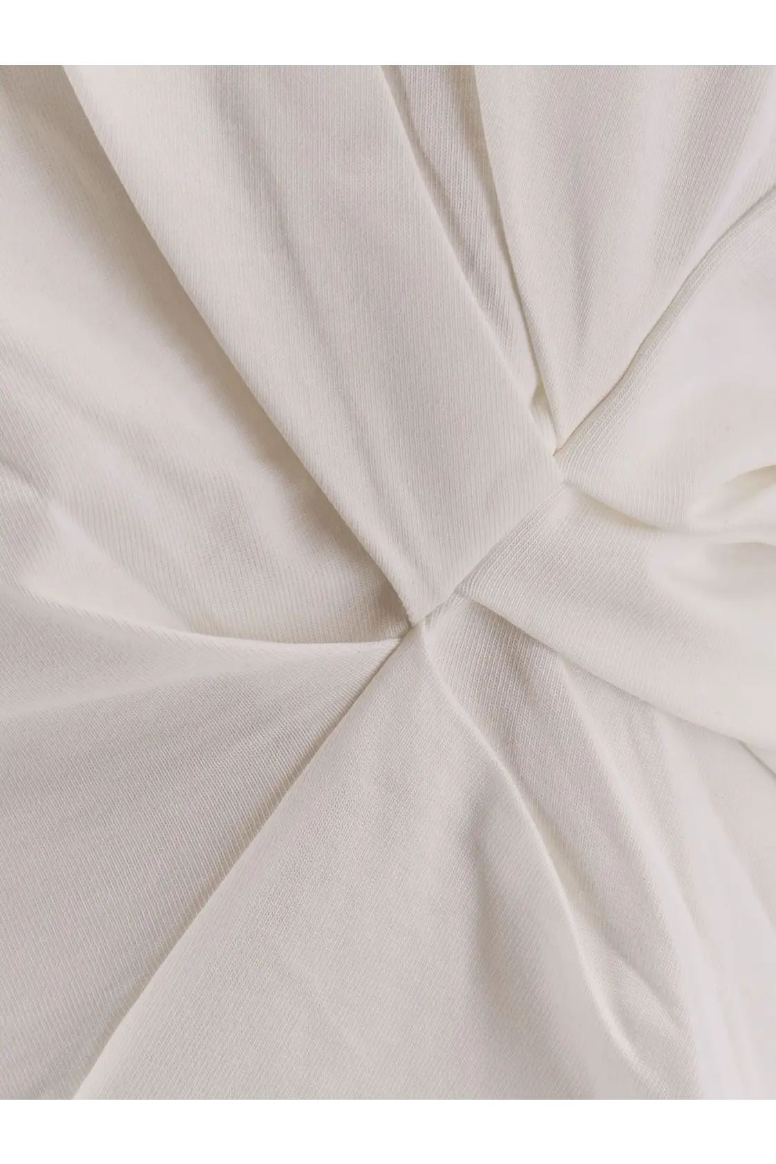 Rohe women’s cotton shirt white featuring soft off-white ribbed fabric with gentle folds around a central knot