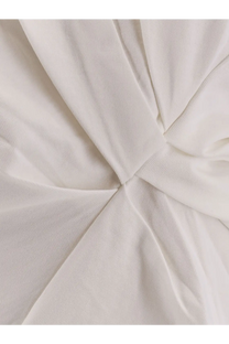 Rohe women’s cotton shirt white featuring soft off-white ribbed fabric with gentle folds around a central knot