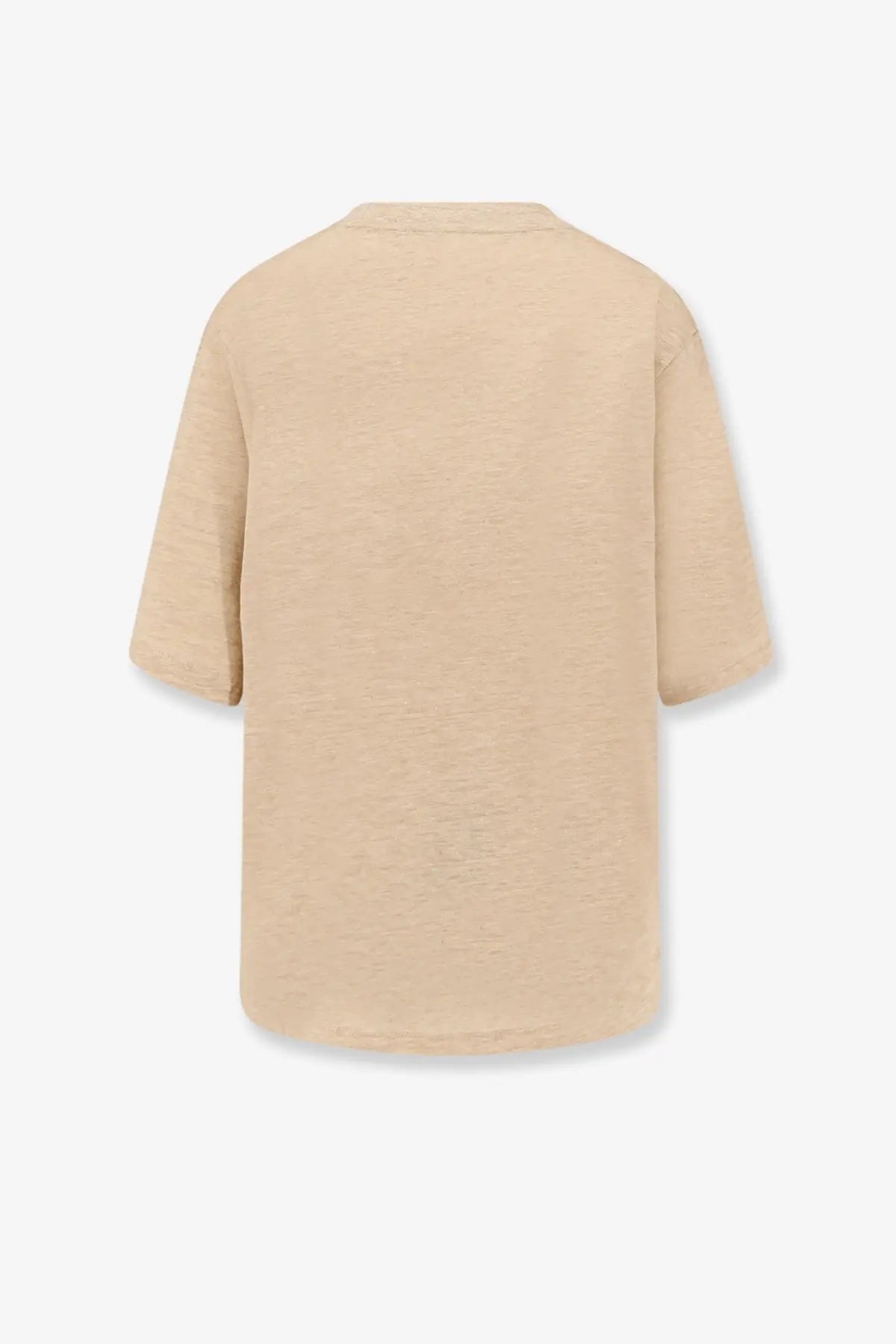 Beige oversized t-shirt with soft textured fabric and relaxed fit from rohe women’s linen shirt white collection