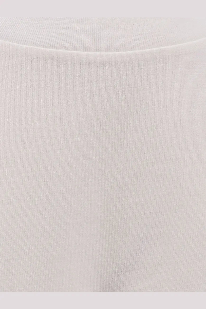 White cotton t-shirt with ribbed crew neckline from rohe women’s organic cotton shirt collection