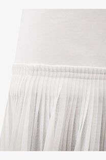 Rohe womens pleated cotton skirt white with soft flowing fabric and elastic waistband
