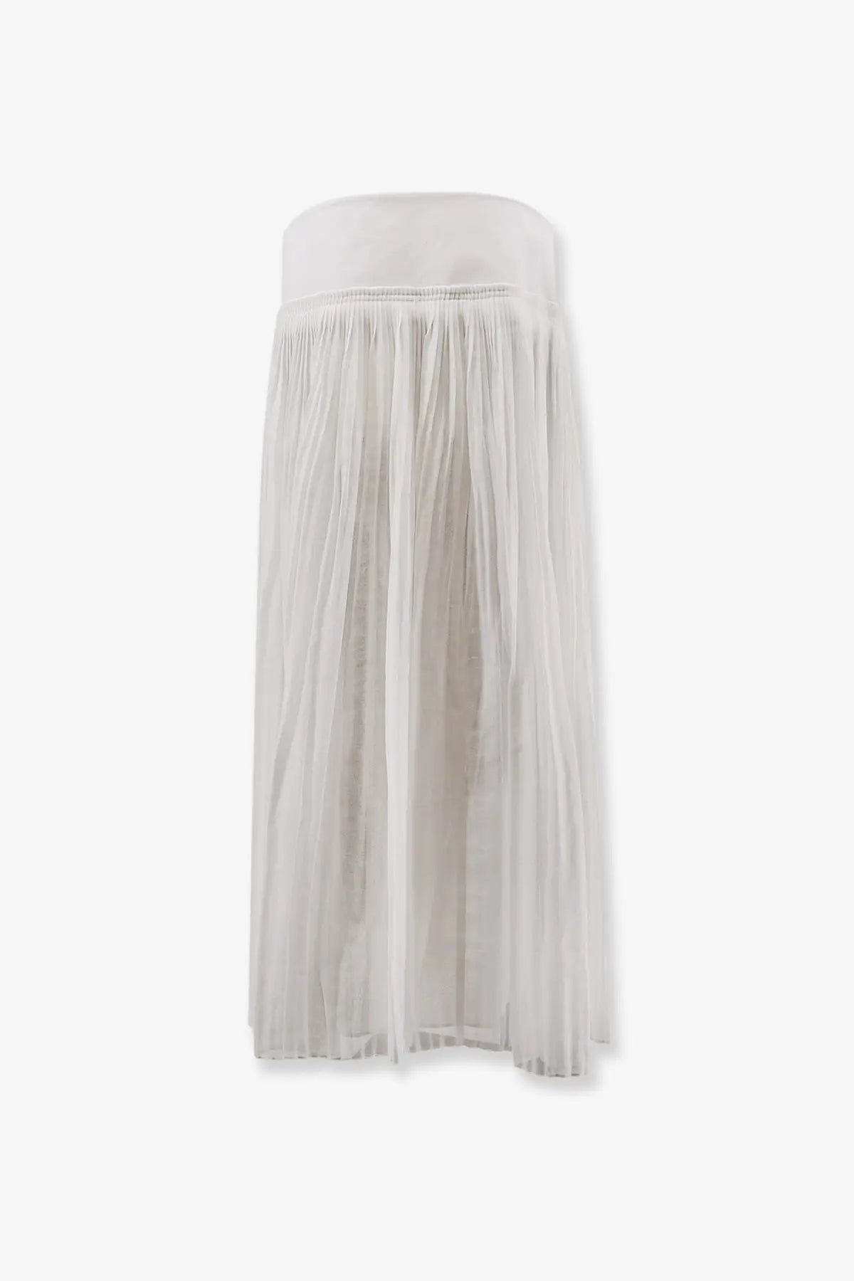 Rohe women’s pleated cotton skirt white with flowing sheer fabric and elastic waistband for comfortable fit