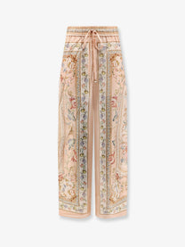Zimmermann Women's Roselight Silk Trousers Blue
