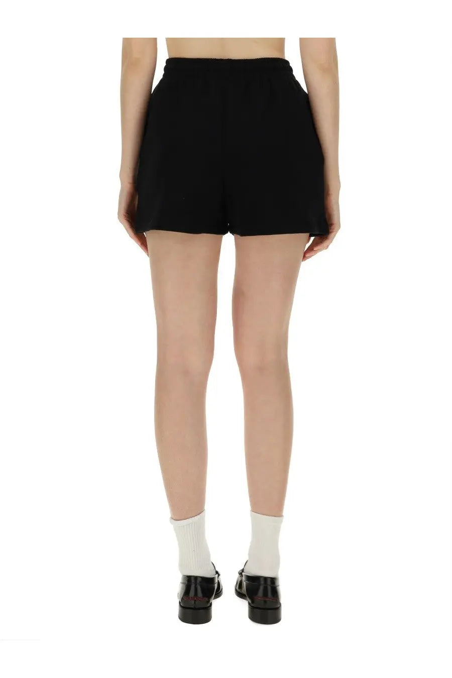 Rotate Birger Christensen women’s black high waisted shorts with a relaxed, slightly flared silhouette