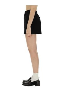 Rotate Birger Christensen women’s black high waisted shorts with soft textured fabric and subtle side seam detailing