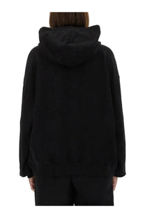 Rotate Birger Christensen women’s black oversized hoodie with soft relaxed fit and ribbed cuffs for comfortable wear