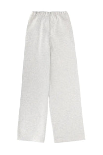 Rotate Birger Christensen women’s jogger pants in light gray heathered cotton with wide legs and elastic waistband