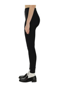 Black high-waisted Rotate Birger Christensen women’s nylon leggings with smooth form-fitting fabric front view